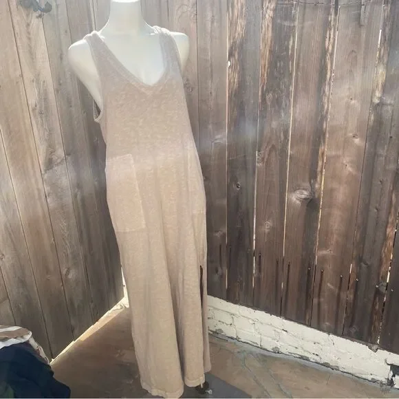 FREE PEOPLE Beach Maxi Dress Sleeveless V Neck Side Slits size medium - Picture 3 of 9